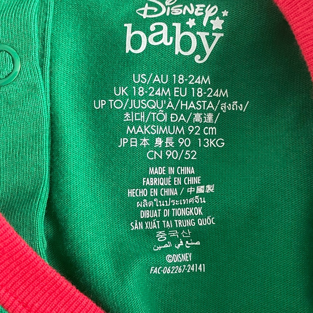 NEW Walt Disney Parks Infant &‎ Toddler Mickey Mouse Elf Pajamas w/ Ears Hat - Picture 10 of 12